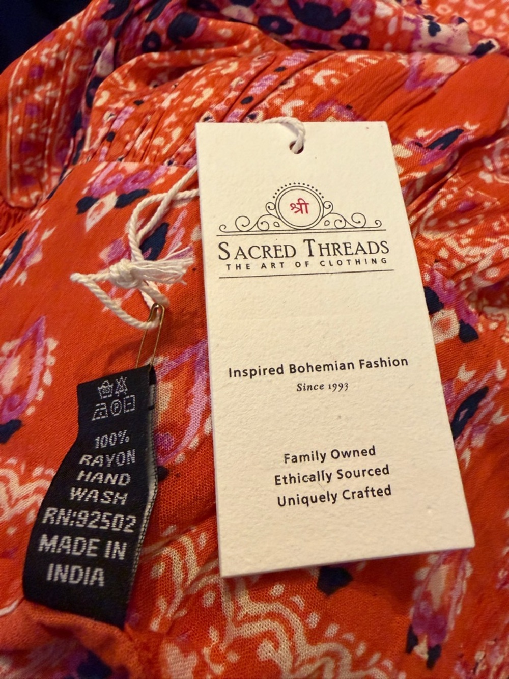 Sacred Threads Coral Palazzo Wide-Leg Pants - Picture 5 of 6